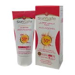 کرم ضد آفتاب SPF50 ضد چروک ANTI-AGEING بژ کاراملی 50 میلی لیتر سان سیف